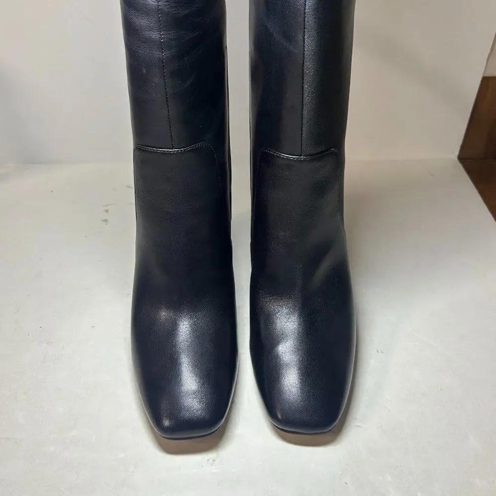 Cole Haan Womens 9.5 B Black Leather Chrystie Block Heel Riding Boots NIB OJ8
